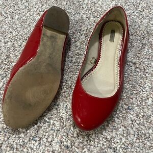 Bright red flats